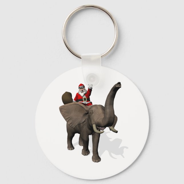 Porte-clés Santa Claus Riding On Elephant (Recto)