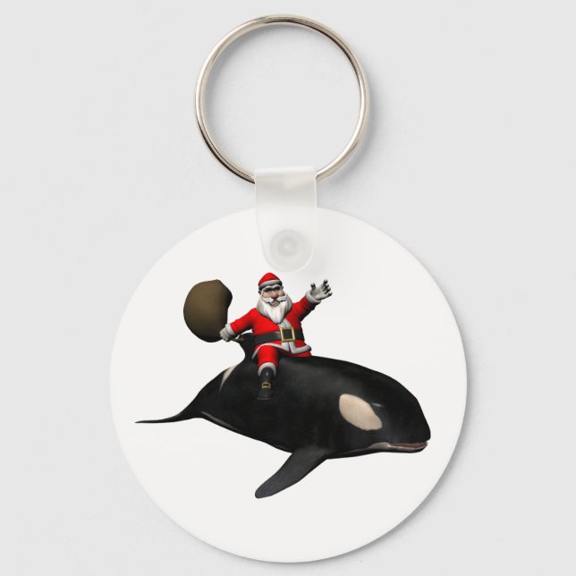 Porte-clés Santa Claus Riding On Killer Whale (Recto)
