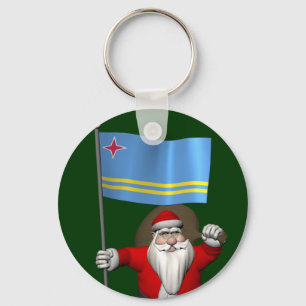 Porte-clés Santa Claus With Ensign Of Aruba