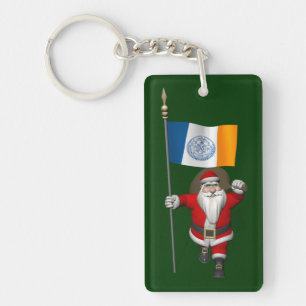 Porte-clés Santa Claus With Ensign Of New York