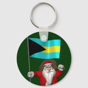 Porte-clés Santa Claus With Ensign Of The Bahamas