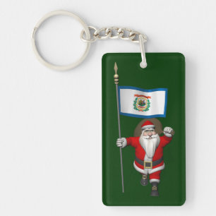 Porte-clés Santa Claus With Ensign Of West Virginia