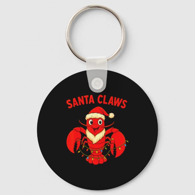 Porte-clés Santa Claws Lobster Christmas Lights Holiday Desig (Recto)