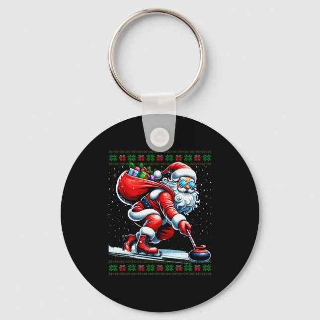Porte-clés Santa Curling Ugly Christmas Sweater  (Recto)