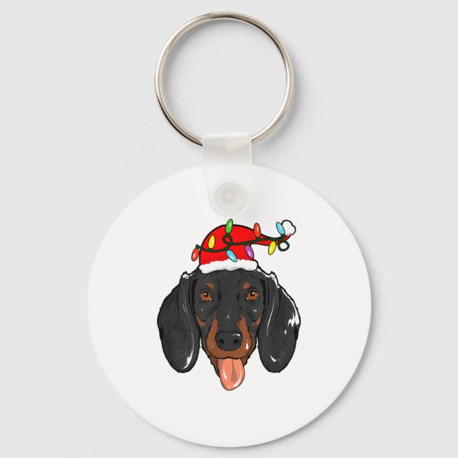 Porte-clés Santa Dachshund Light Christmas  (Recto)