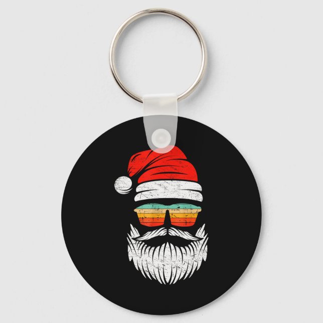 Porte-clés Santa Face Retro Sungles Christmas Xmas Men Women  (Recto)