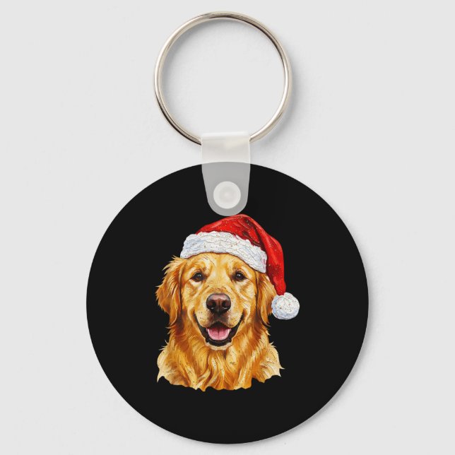 Porte-clés Santa Golden Retriever Christmas Golden Retriever  (Recto)