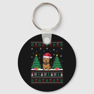 Porte-clés Santa Hat Cairn Terrier Chien Xmas L'arbre s'illum
