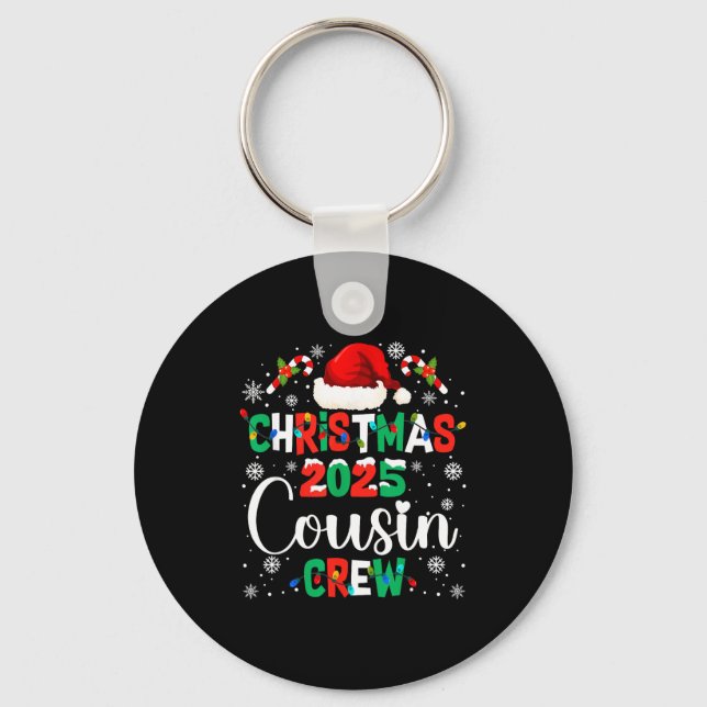 Porte-clés Santa Hat Christmas 2025 Cousin Crew Xmas Matching (Recto)
