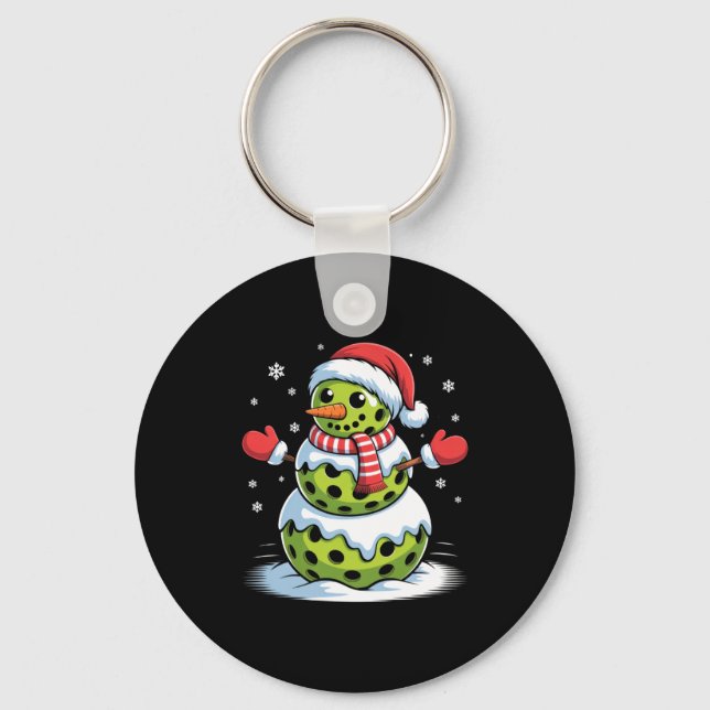Porte-clés Santa Hat Ckleball Snowman Christmas Men Women Kid (Recto)