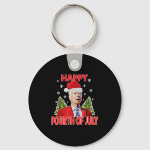 Porte-clés Santa Joe Biden Joyeux 4 juillet Drôle de Noël