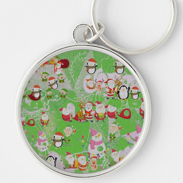 Porte-clés Santa Magical Green New Year  (Devant)