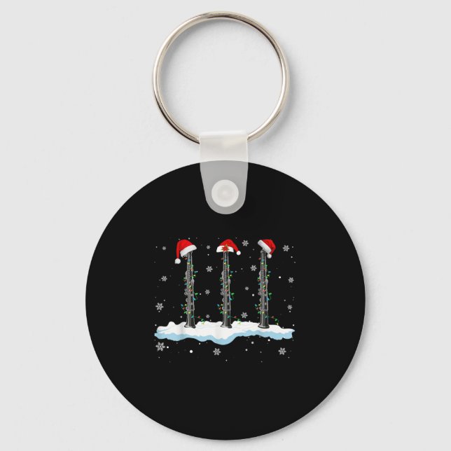 Porte-clés Santa Oboe Christmas Lights Funny Oboe Lover  (Recto)