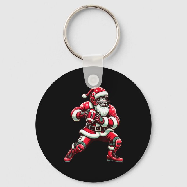 Porte-clés Santa Playing American Football Christmas Women Me (Recto)