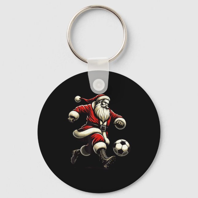 Porte-clés Santa Plays Soccer Srts, Xmas Christmas Women Men  (Recto)