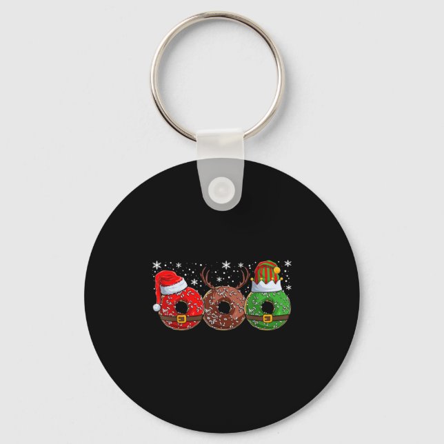 Porte-clés Santa Reindeer Elf Donut Doughnut Christmas Womens (Recto)