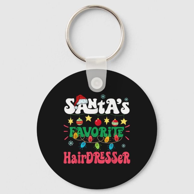 Porte-clés Santa S Favorite Hairdresser Santa Hat Xmas Light  (Recto)