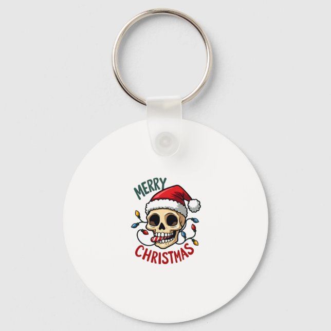 Porte-clés Santa Skull Hat Merry Christmas Family Matching Bo (Recto)