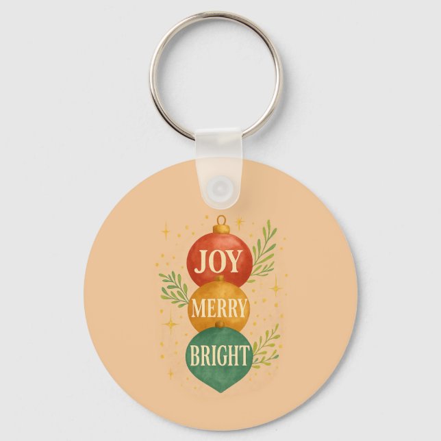 Porte-clés Santa & Snowman Winter Scene – Festive Holiday  (Recto)