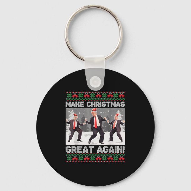Porte-clés Santa Trump Dance Make Christmas Great Again Ugly  (Recto)