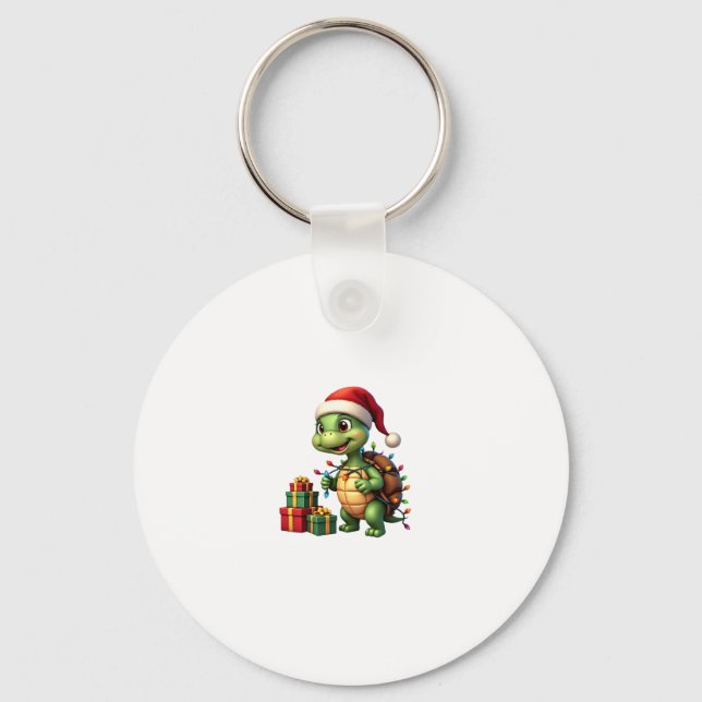 Porte-clés Santa Turtle Christmas Ugly Sweater Funny Holiday  (Recto)