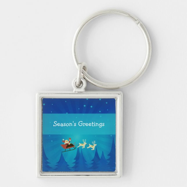 Porte-clés Santa Winter Scene Premium Keychain (Devant)