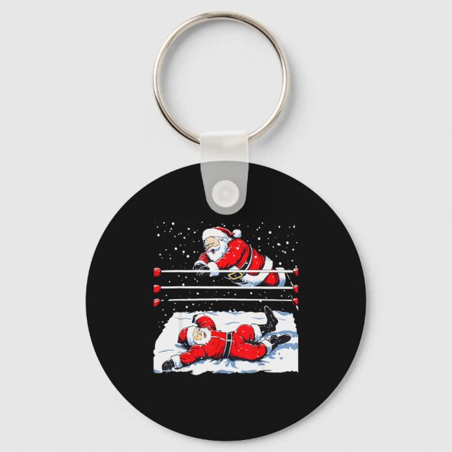 Porte-clés Santa Wrestling Lover Wrestler Christmas Xmas Paja (Recto)