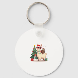 Porte-clés Santa Xmas Lama Paresseux Drôle de Noël (2)