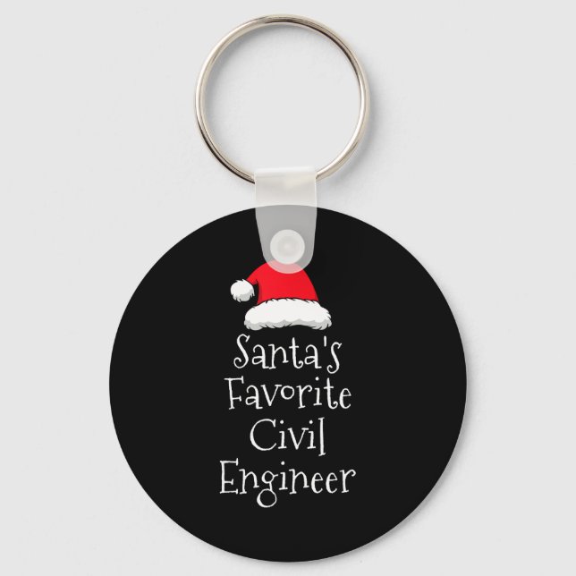Porte-clés Santas Favorite Civil Engineer - Christmas Funny G (Recto)