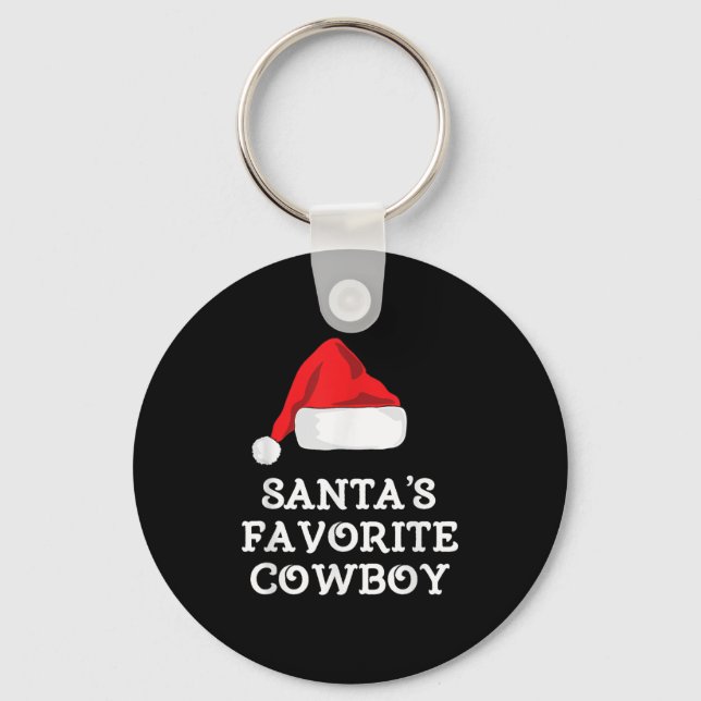 Porte-clés Santa's Favorite Cowboy Christmas Hat Funny Xmas  (Recto)