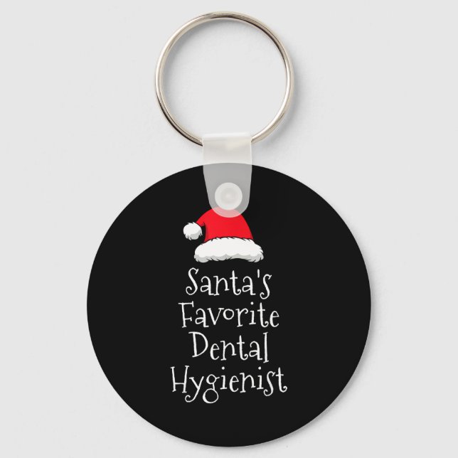Porte-clés Santas Favorite Dental Hygienist - Christmas Funny (Recto)