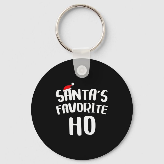 Porte-clés Santa's Favorite Ho Long Sleeve Shirt Funny Christ (Recto)