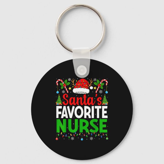 Porte-clés Santas Favorite Nurse Rn Christmas Nursing Christm (Recto)
