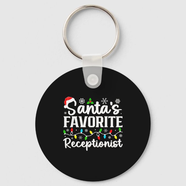 Porte-clés Santa's Favorite Receptionist Christmas Family Mat (Recto)