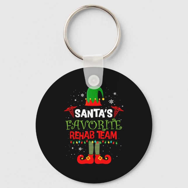 Porte-clés Santa's Favorite Rehab Team Elf Physical Therapy C (Recto)