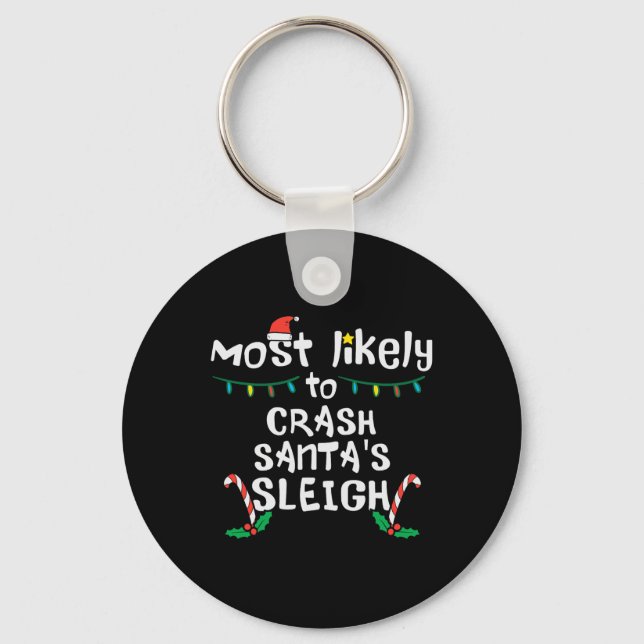 Porte-clés Santas Sleigh Sleigh Noël Fam (Recto)