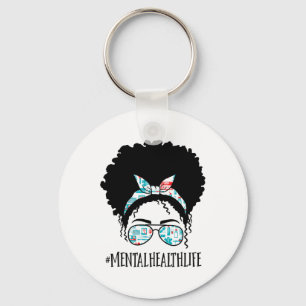 Porte-clés Santé Black Afro Messy Bun Crew Africain Américain