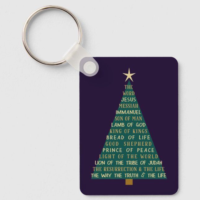 Porte-clés Sapin de Noël des Noms de Jésus (Recto)
