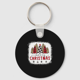 Porte-clés Sapin de Noël Joyeux Décoloré Drôle de Tartan Léop