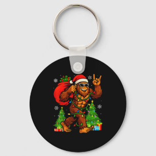Porte-clés Sapin de Noël Santa Bigfoot Lumières de Noël Drôle