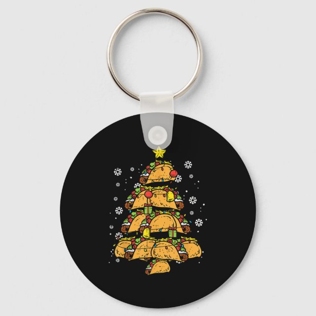 Porte-clés Sapin de Noël Taco Xmas Nourriture Mexicaine  (Recto)