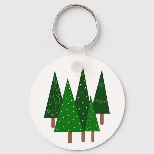 Porte-clés Sapins de Noël Cône Fantaisistes (Recto)
