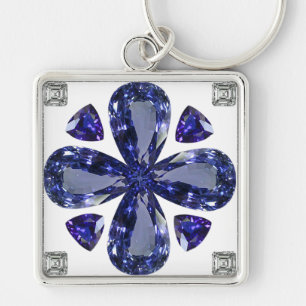 Porte-clés Sapphire Diamond Art, Porte - clé bleu