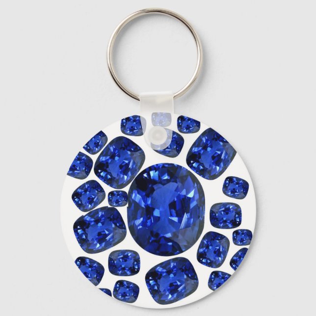 Porte-clés Sapphire Gems Cadeaux de pierre de naissance de re (Recto)