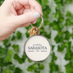 Porte-clés Sarasota Florida Heritage - Crème classique