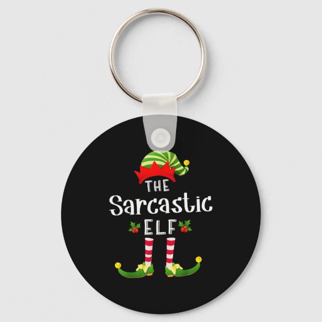 Porte-clés Sarcastic Christmas Elf Matching Pajama X-mas Part (Recto)
