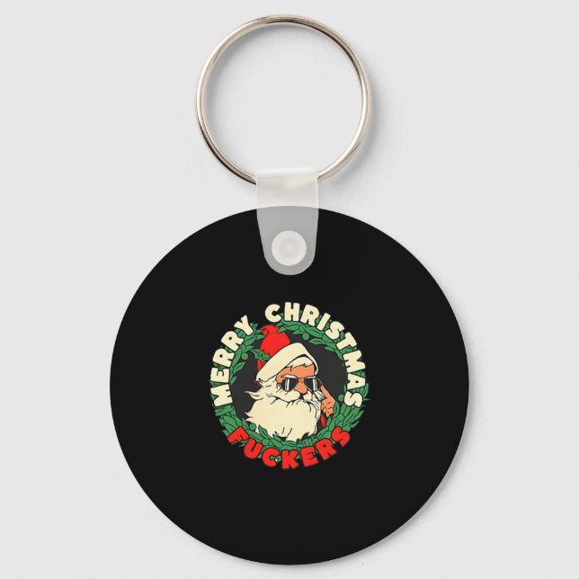 Porte-clés Sarcastic Christmas Merry Xmas Forer Funny Santa H (Recto)