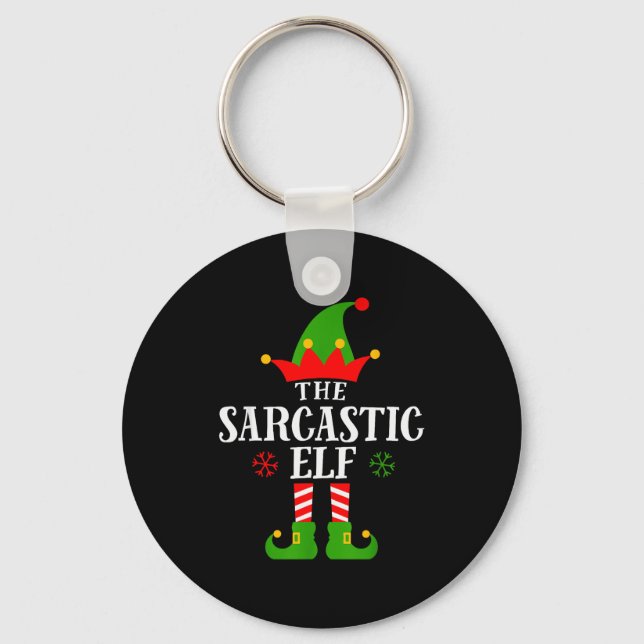 Porte-clés Sarcastic Elf Funny Matching Family Group Christma (Recto)