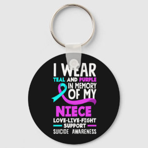 Porte-clés Sarcelle Violet En Mémoire De Ma Nièce Prévention