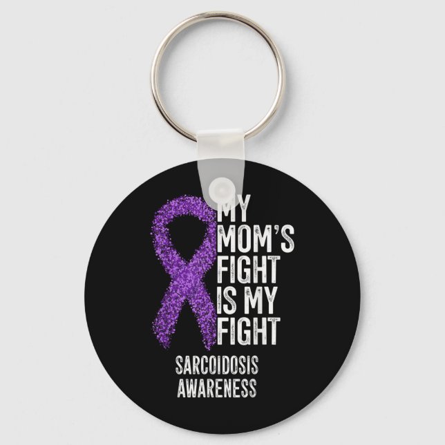 Porte-clés Sarcoïdose My Moms Combat Est Mon Combat Sarcoïdos (Recto)